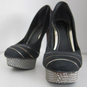 Shoe House Black Silver & Gold